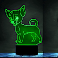 Miniatyrbild 2 av 4: 3D Chihuahua Hund Nattlampa Illusion 7 Färgväxlande Touch Switch Lampor Akrylplatt ABS-bas USB-kabel Födelsedagspresent Leksaker