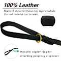 Miniatyrbillede 4 af 7: Læderhundesnor 6ft x 3/4 tommer Heavy Duty Hundesnor, Stærk Robust Ægte Læder Flettet Hundesnor, Blød og Komfortabel Læderhundesnor til Store Black 6 ft x 3/4 inch