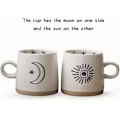 Miniatyrbilde 3 av 8: Keramiske Måne og Sol Kaffe Krus, Porselen Kaffe Krus, Keramiske Kopper for Latte