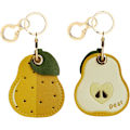 Miniatyrbillede 1 af 6: Læder nøglering holder etui kompatibel med Apple AirTag, sød beskyttende Air Tag cover med nøglering, anti-scratch finder GPS tracker etui til Yellow Pear