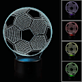 Miniatyrbillede 2 af 8: 3D Illusion Fodbold Natlys Lampe med 16 Farveskift Touch Sort Base Strømforsyning af AA Batterier med Fjernbetjening Fødselsdagsgave