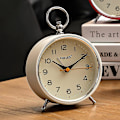 Miniatyrbild 6 av 9: SAYTAY Analog Klocka Larm Klocka Icke Ticking med Nattljus Snooze Funktion Tyst Rund Retro Batteridriven Crescendo 4 tum Liten Enkelt Design Bord