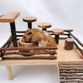 Miniatyrbild 5 av 5: Hamster Trä Mat Skål Smådjur Matningsfat för Hamster Dvärg Syrisk Gerbil Möss Degu Chipmunk Igelkott