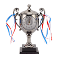 Miniatyrbild 1 av 5: Retro klocka Livsliknande trofémodell Dekorativ liten skrivbordsväckarklocka för sovsal Sovrum Vardagsrum Dark Gold