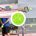 Miniatyrbild 2 av 3: Luminous Pickleball Ball, 40 hål Hållbar Speciellt Designad Standard, Träning 74mm Pickle Ball Vuxen för Inomhus Utomhus Turneringsspel