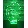 Miniatyrbillede 4 af 4: 3D Solsystem Natlampe Illusion 7 Farveskiftende Berøringskontakt Bordskrive Dekorationslamper Gave med Akryl Flad ABS Base USB Kabel Legetøj