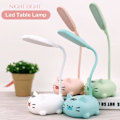Miniatyrbillede 2 af 7: Børnelampe, Sød LED Skrivebordslampe til Børn, Mini Dyr Natlampe, USB Genopladelig Fleksibel Tegneserie Lampe Øjenpleje Belysning til Soveværelse