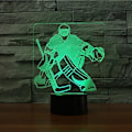 Miniatyrbilde 2 av 8: 3D Ishockey Målvakt Nattlys Berøringsbord Skrivebord Optisk Illusjon Lamper 7 Farge Skiftende Lys Hjemmedekorasjon Jul Bursdagsgave