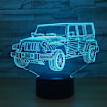 Miniatyrbilde 3 av 7: 3D LED Bil Nattelykt Gradient Jeep Form USB Sengelampe Soverom 3D Bordlampe USB Innendørs Dekor Atmosfærisk Lampe Bursdagsgave