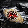 Miniatyrbillede 2 af 3: Herre Diamant Ur Mode Krystal Rhinestone Quartz Analog Ur Is Ur Armbåndsur