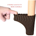 Miniatyrbild 2 av 5: Möbelbensstrumpor - Högelastiska stickade golvskydd för stolsben, svart förtjockad uppsättning stolsbensskydd, rör sig lätt och minskar brown