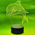 Miniatyrbillede 1 af 3: 3D Delfin Fisk Natlampe Bordsklampe Optisk Illusion Lamper 7 Farveskiftende Lys LED Bordlampe Julegave Hjem Kærlighed Fødselsdag Børn Dekoration Legetøj Gave