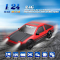 Miniatyrbild 2 av 4: RC-driftbil, 1:24 fjärrkontroll hög hastighet racing drifting bilar, 2,4 GHz 4WD elektrisk sport racing hobby leksaksbil med två batterier strålkastare