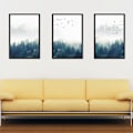 Miniatyrbild 3 av 6: Wekity Misty Forest Väggkonst Canvas Tryck Affisch, Enkelt Mode Fotografi Konst Dekor för Hem Vardagsrum Sovrum Kontor (Set om 3 Oinramade, 6''x8'' 8''x10'' 10''x12'')