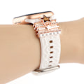 Miniatyrbilde 6 av 6: 4 stk./sett klokkebåndpynt til Apple Watch Series-reim, dekorative ringer for Samsung Huawei