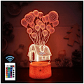 Miniatyrbild 1 av 7: Ballonghus 3D Illusion Nattlampa Leksaker, 16 Färger Byter Smart Touch & Fjärrkontroll, Heminredning LED Sängbord Bordslampa