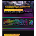 Miniatyrbild 4 av 5: T6RGB Uppgraderad Trådlös Tangentbord Mus Combo, Regnbågsbakgrundsbelyst 2.4G Laddningsbar Mekanisk Responsiv SpelTangentbord + 2400DPI 6 Knappars Optisk