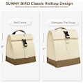 Miniatyrbilde 5 av 6: Isolert lunsjpose Rolltop lunsjboks Medium lunsjkjøler Tote for kvinner, jenter, tenåringer og voksne (hvit) White