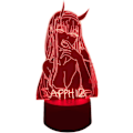 Miniatyrbillede 1 af 7: 3D Illusion Zero Two 002 Anime Lampe Børneværelses Dekoration RGB 16 Farver med Fjernbetjening Akryl LED Natlys Darling In The FRANXX Fødselsdag