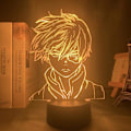 Miniatyrbilde 3 av 7: Anime Lampe Nattlys Illusionslys My Hero Academia Shoto Todoroki 3D for Barnerom LED Barn Julegave Sengelampe Fargerik Bursdagslampe Ni