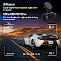 Miniatyrbillede 7 af 7: Dash Cam, 3-kanals Dash Cam, 4K+1080P Dash Cam foran og indvendig, Triple Dash Cam til bil, Dash-kamera med 32 GB-kort, 2160P Full UHD, G-sensor, 170°