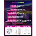 Miniatyrbillede 6 af 10: 9,85ft/3M LED-strimmel, musik synkroniseret farveskiftende RGBIC LED-strimmel indbygget mikrofon, Bluetooth-app-styrede LED-lys reb lys