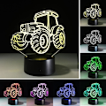 Miniatyrbilde 4 av 7: 3D Stereoskopisk Effekt Illusions Nattlys 7 Fargeendring LED Skrivebordslampe Berøringsbryter Romdekor Gavetilbehør