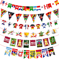 Miniatyrbillede 2 af 4: VM 2022 Flagguirlande 9\"x7\", Qatar 2022 VM-flag til festdekoration, grand opening, sportsbar
