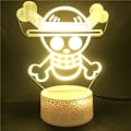 Miniatyrbilde 2 av 7: Japansk Anime Figur Luffy Zoro Sanji Usopp Tony Tony Chopper Kaidou Lamper 3D Optisk Illusjon Nattelys Lampe Gave til LED Jul Bursdag
