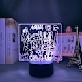 Miniatyrbillede 4 af 7: 3D Lampe Manga Nana Gruppe til Soveværelses Dekoration Natlys Fødselsdag Anime Gave Rum Dekoration Bord Led Natlys Nana
