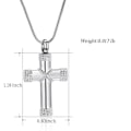 Miniatyrbillede 6 af 6: AVEKI Reb Winding Cross Cremation Ashes Urn Pendant Halskæde Minde Keepsake Smykker Herrens Bøn Cross Ashes Halskæder, Sølv