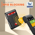 Miniatyrbillede 4 af 7: Slanke tegnebøger til mænd - Læder pengeklips til mænd - RFID-blokerende frontlomme Bifold-pung - Minimalistisk kreditkortholder med gaveæske Carbon Black