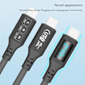 Miniatyrbilde 8 av 8: USB C til USB C-kabel 5A PD240W LED-skjermkabel Hurtiglading Type C-telefonladerkabel 40 Gbps datakabel Hurtiglading 1M