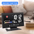Miniatyrbild 5 av 6: Väderprognos Klocka ABS LED Färgskärm Multifunktionell Temperatur Fuktighet Väckarklocka Svart