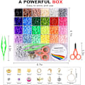 Miniatyrbilde 5 av 6: 4200 stk leireperler armbåndssett, vennskapspreppy flate polymer Heishi-perler smykkesett med charms, gaver til tenåringsjenter håndverk for jenter