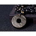 Pikkukuva 3 / 4: Luonnollinen obsidiaanidonitsi Rauhan solki PIXIU Amuletti Kaulakoru Riippuva luonnollisella helmiketjulla miehille Miehille（Kultainen obsidiaani）