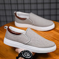 Miniatyrbillede 1 af 2: Plus Size Herresko Lærredssko Herresko Lazy Slip-on Casual Board Sko Herresko Lærredssko Casual Sko Gray 40