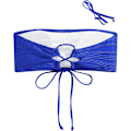 Miniatyrbilde 4 av 7: WJSM Kvinner 2-delt Bandeau Badedrakter Ribbet Blonder Opp Strapless Bandeau Bikinisett Høytsnittede Badedrakter 5-top Only-2royal Blue M