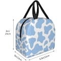 Miniatyrbilde 5 av 6: Isolert lunsjpose for kvinner, kjøligere tote gjenbrukbar lunsjboksbeholder for arbeidskontorreisepiknik lyseblå ku-dyr Light Blue Cow Animal One Size