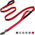 Miniatyrbilde 1 av 7: 6 FT Heavy Duty Hundekobbel med 2 komfortable polstrede håndtak, trafikkhåndtak og avansert enkel snappkrok, reflekterende gåledning for store, mellomstore og S Red6FT 6 Feet (Pack of 1)