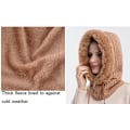 Miniatyrbilde 4 av 5: Kvinners Enkeltstykke Slouchy Fleece Lue Hodeplagg Skjerf Maske Snøring Varm Hette Vinter Balaclava Genser Strikket Lue