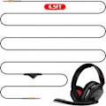 Miniatyrbilde 3 av 4: Reservekabel for Astro A40 A10, 2,0 M 2 meter lydkabel Aux-kabel kompatibel med A10 A40 A40TR Gaming-headset med volumkontroll (Volumkontroll