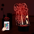 Miniatyrbilde 1 av 7: Anime LED nattlys, 7 farger USB-lading 3D berøringsillusjon skrivebordslampe med 16 farger fjernkontroll bordlampe for barnerom, barnebursdag jul påske