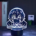 Miniatyrbilde 3 av 7: Anime Bungo Stray Dogs Osamu Dazai Lampe Kule 3D Illusions nattlampe Hjem Rom Dekor Akryl LED Lys Julegave Lamper (16 Farger med Fjernkontroll)