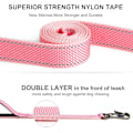 Miniatyrbilde 3 av 7: 6 FT Heavy Duty Hundekobbel med 2 komfortable polstrede håndtak, trafikkhåndtak og avansert enkel snappkrok, reflekterende gåledning for store, mellomstore og S Pink6FT 6 Feet (Pack of 1)