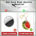 Miniatyrbillede 4 af 6: Læder nøgleringholder etui kompatibel med Apple AirTag, sød beskyttende Air Tag cover med nøglering, anti-scratch finder GPS tracker etui til Watermelon