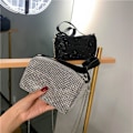 Miniatyrbillede 4 af 5: Rhinestone Aftenpung til Kvinder Krystal Crossbody Tasker Bling Clutch Håndtaske til Bryllup Prom Fest