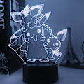Miniatyrbillede 1 af 6: 3D Illusion Natlampe, 7 Farver Skifter med Fjernbetjening, Børneværelse Dekoration（Pikachu）