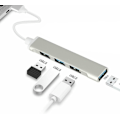 Miniatyrbillede 2 af 3: Gray-JacobsParts UH3-P USB 3.0 4-port hub splitter, slank og elegant aluminium til pc, Mac, bærbar computer og stationær computer