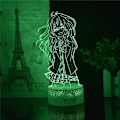 Miniatyrbillede 5 af 7: Din Løgn i April Kaori Miyazono Figur Natlys 3D Optisk Illusion LED Lamper med Fjernbetjening & RGB Farver Bordlamper (Lava Base)